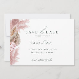 Elegant Photo Pampas Grass Wedding Save the Date Spara Datumet