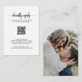 Elegant Photo QR-kod Bröllop Mini OSA kort