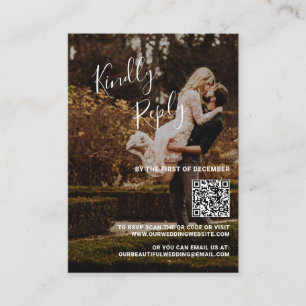 Elegant Photo QR-kod Bröllop Mini OSA kort