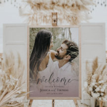 Elegant Photo Rosa & Black Välkommen till Bröllop