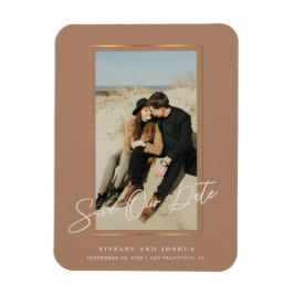 Elegant Photo Save Date Flexible Photo Magnet