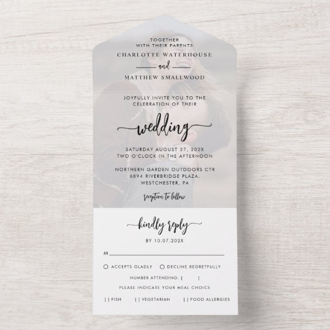 Elegant Photo Script Bröllop (Insida)