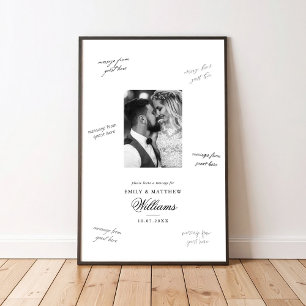 Elegant Photo Sign In Bröllop Guest Signing Poster