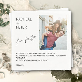 Elegant Photo Simple Script Roligt Facts Bröllop Pappersservett