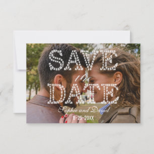 Elegant Photo SPARA DATE Bröllop Typography Datumet