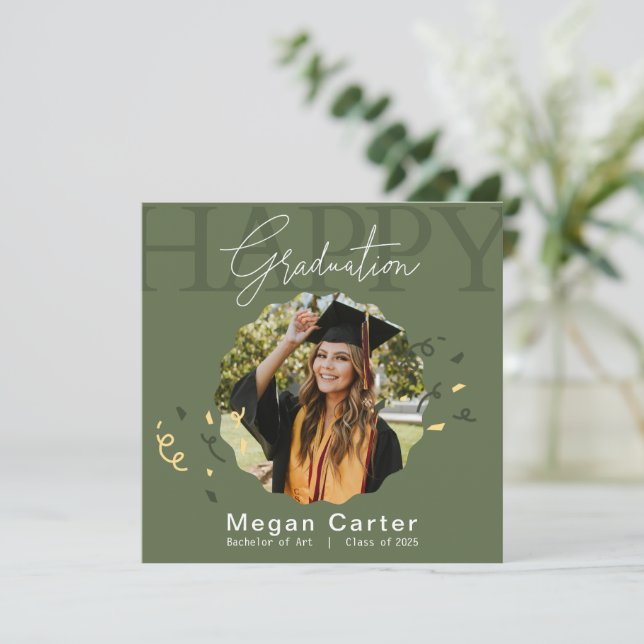 Elegant Photo Studenten Card-klass 2025 Inbjudningar (Stående Fram)