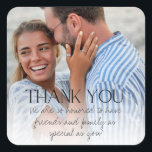 Elegant Photo Tack Wedding Favor Stickers Fyrkantigt Klistermärke<br><div class="desc">Anpassa de här Elegant bröllop-förmånerna tack vare att du klistrar in ett favoritfoto och ditt meddelande.</div>