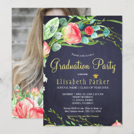 Elegant PHOTO-trädgården ro studentfest Inbjudningar