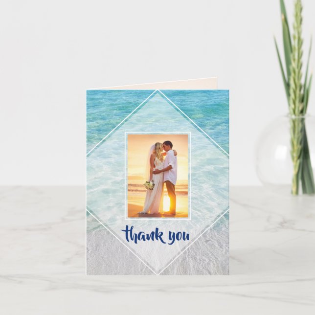 Elegant Photo Tropical Beach Wedding Tack Kort (Framsida)