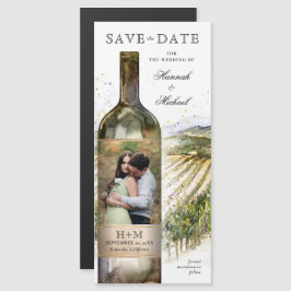 Elegant Photo Vineyard Bröllop spara datum Magnetisk Inbjudningskort