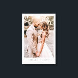 Elegant Photo Wedding Keepsake Canvastryck<br><div class="desc">Make this simple modern minimalist canvas wall art piece your first wedding keepsake to enjoy over the years, and to mark the beginning of your married life together from day one. Replace the sample photo with your favorite wedding photo, and personalize with your names and wedding date. Turn your cherished...</div>