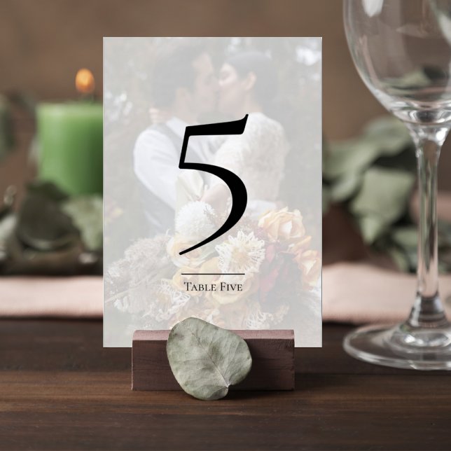 Elegant Photo Wedding Table Number Card Bordsnummer (Skapare uppladdad)