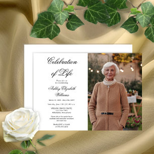 Elegant Photo White Firande of Life Inbjudningar