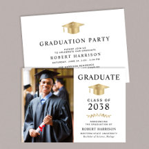Elegant Photo White Guld College Graduation Party