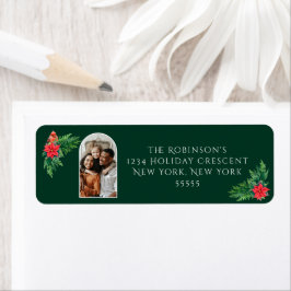 Elegant Photo Winter Greenery Returadress Etikett