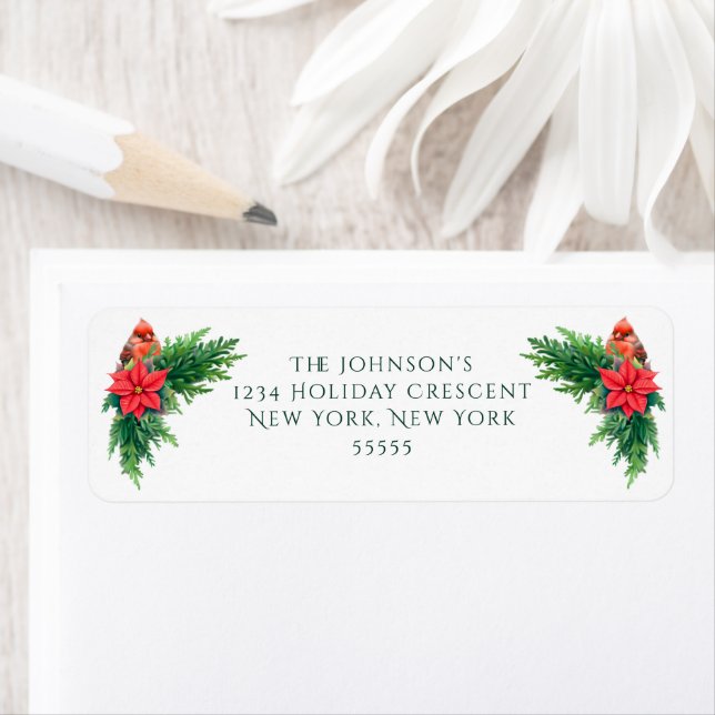 Elegant Photo Winter Greenery Returadress Etikett (Insitu)