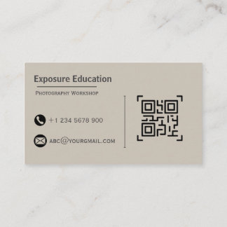 Elegant Photography Workshop Brown Business Card Visitkort