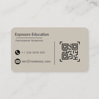 Elegant Photography Workshop Brown Business Card Visitkort