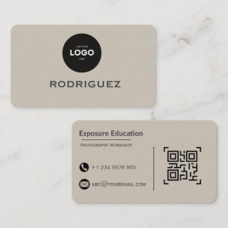 Elegant Photography Workshop Brown Business Card Visitkort