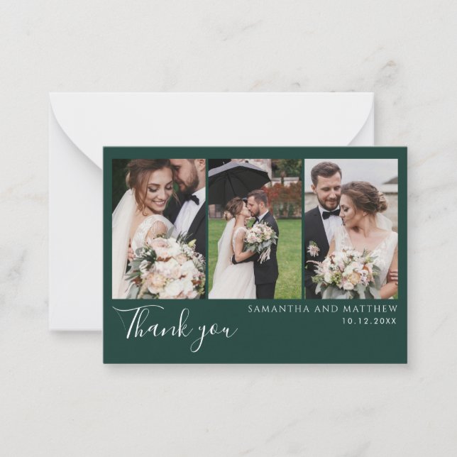 Elegant Photos Modern Wedding Thank You Anteckningskort (Framsida)