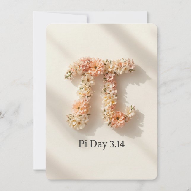 Elegant Pi-dagsblomsterinbjudan Inbjudningar (Framsida)