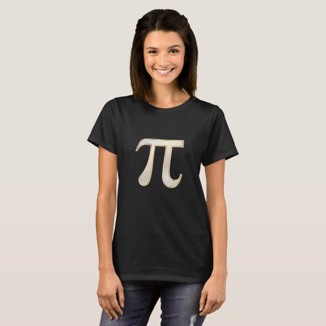 Elegant Pi-symbol guld-linje för firande T-shirt (Hel framsida)