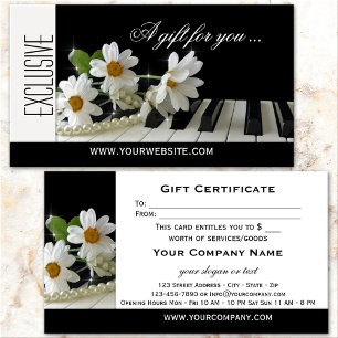 Elegant Piano Music Gift-certifikatmall Rabattkort