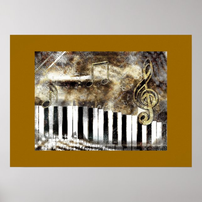 Elegant Piano Music & Notes Poster (Framsidan)