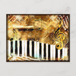 Elegant Piano Music & Notes Vykort
