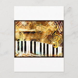 Elegant Piano Music & Notes Vykort