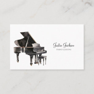 Elegant Piano Musician Music Teacher Visitkort