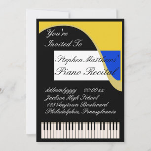 Elegant Piano-skäl Inbjudningar