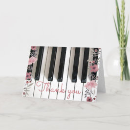 elegant Piano tangentbord blommigt tack Kort