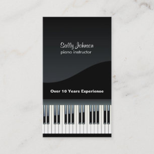 Elegant pianoinstruktör visitkort