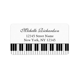 Elegant pianolärare eller pianistiska adressetiket adressetikett
