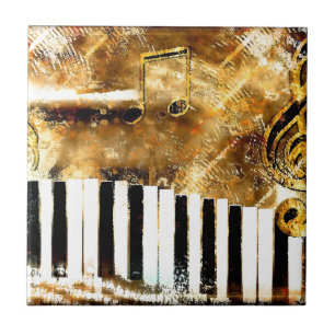 Elegant pianomusik & noterar kakelplatta