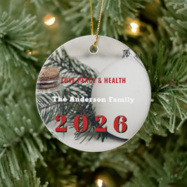 Elegant Pine 2026 New Year's Eve custom your Julgransprydnad Keramik