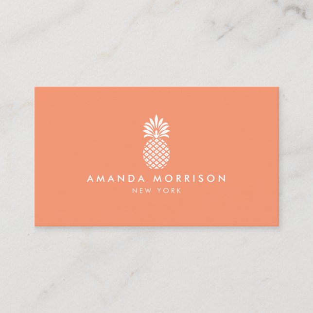 Elegant Pineapple Luxury Boutique Coral Visitkort (Framsida)