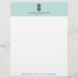 Elegant Pineapple Luxury Boutique Mint Brevhuvud