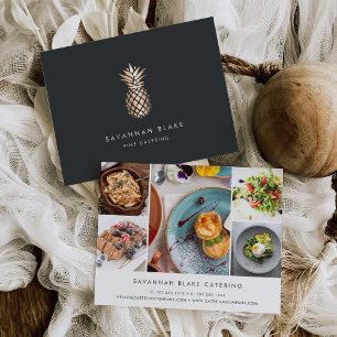 Elegant Pineapple Promotional Photo Collage Vykort