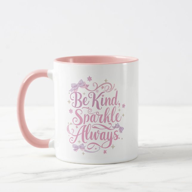 Elegant Pink and Purple Sparkle Script Mugg (Vänster)