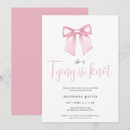 Elegant Pink Bow Bridal Shower Invitation Inbjudningar