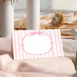 Elegant Pink Bow Coquette Birthday Placeringskort