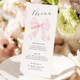 Elegant Pink Bow Menu Meny