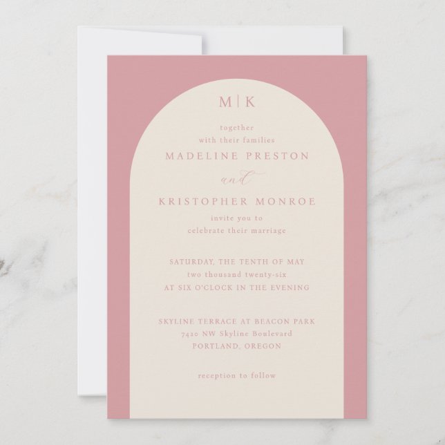 Elegant Pink Calligraphy Invitation Inbjudningar (Framsida)