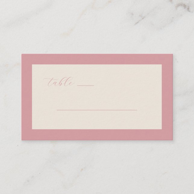 Elegant Pink Calligraphy Table Card Placeringskort (Framsida)