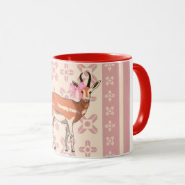 Elegant Pink Doe-patterned Christmas Mugg