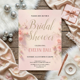 Elegant Pink Floral Bachelorette Party Inbjudningar