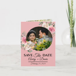 Elegant Pink Floral Fully Editable Save the Date Inbjudan