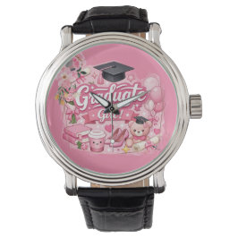Elegant Pink Floral Graduation Party watch Armbandsur